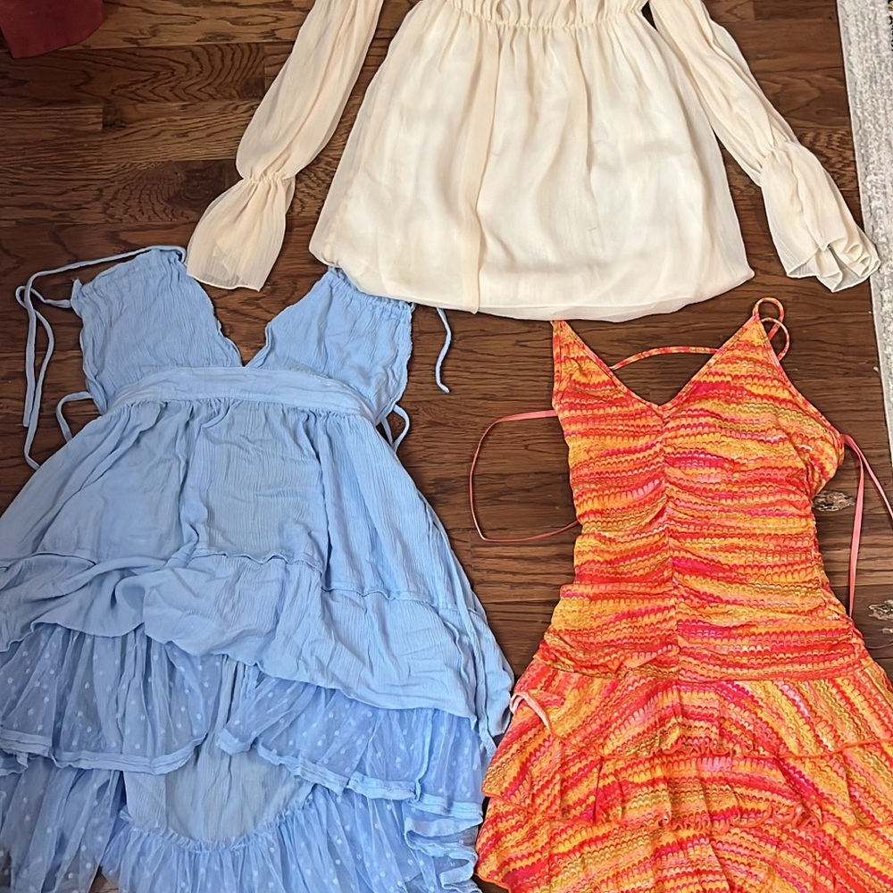 Orange and Blue Kids Dress Set